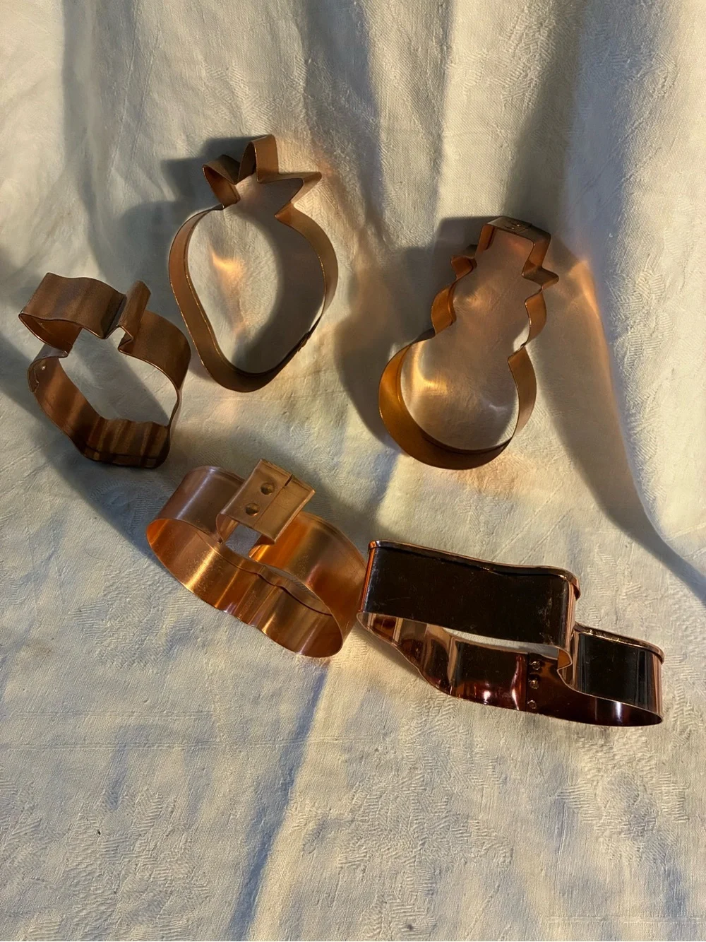 Copper Cookie Cutter Set - 5 Pieces of BIG Cookie Cutters or Play-dough Cutters